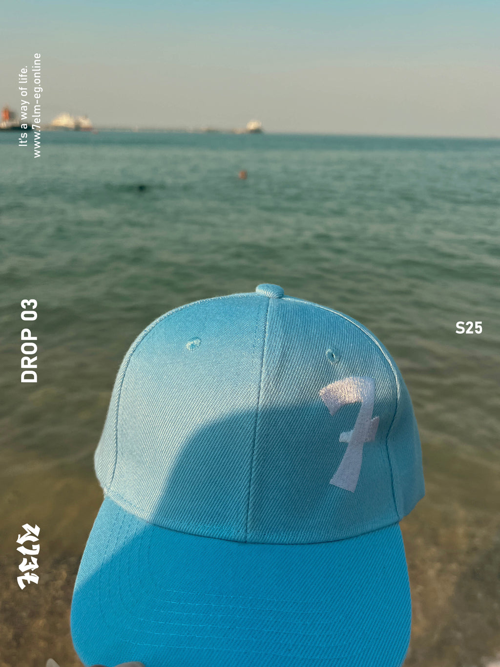 7 Baby Blue Signture Cap
